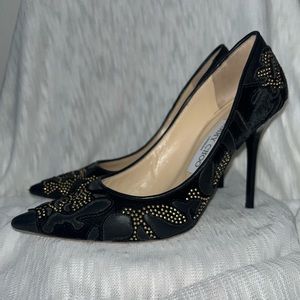 Jimmy Choo Black Embellished Pointed-Toe Pumps – Size 6 (EU 36)